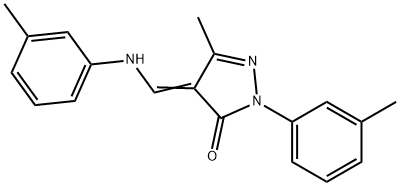 5-methyl-2-(3-methylphenyl)-4-(3-toluidinomethylene)-2,4-dihydro-3H-pyrazol-3-one 结构式