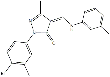 2-(4-bromo-3-methylphenyl)-5-methyl-4-(3-toluidinomethylene)-2,4-dihydro-3H-pyrazol-3-one 结构式