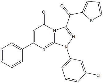 1-(3-chlorophenyl)-7-phenyl-3-(2-thienylcarbonyl)[1,2,4]triazolo[4,3-a]pyrimidin-5(1H)-one 结构式