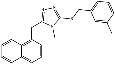 3-methylbenzyl 4-methyl-5-(1-naphthylmethyl)-4H-1,2,4-triazol-3-yl sulfide 结构式