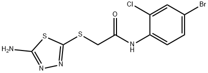 2-[(5-amino-1,3,4-thiadiazol-2-yl)sulfanyl]-N-(4-bromo-2-chlorophenyl)acetamide 结构式