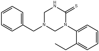 5-benzyl-1-(2-ethylphenyl)-1,3,5-triazinane-2-thione 结构式