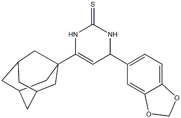 6-(1-adamantyl)-4-(1,3-benzodioxol-5-yl)-3,4-dihydro-2(1H)-pyrimidinethione 结构式