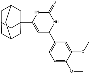 6-(1-adamantyl)-4-(3,4-dimethoxyphenyl)-3,4-dihydro-2(1H)-pyrimidinethione 结构式