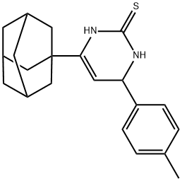 6-(1-adamantyl)-4-(4-methylphenyl)-3,4-dihydro-2(1H)-pyrimidinethione 结构式