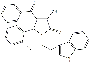 4-benzoyl-5-(2-chlorophenyl)-3-hydroxy-1-[2-(1H-indol-3-yl)ethyl]-1,5-dihydro-2H-pyrrol-2-one 结构式