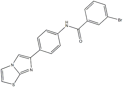3-bromo-N-(4-imidazo[2,1-b][1,3]thiazol-6-ylphenyl)benzamide 结构式