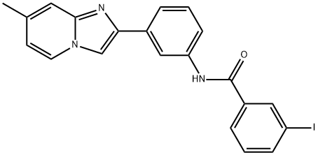 3-iodo-N-[3-(7-methylimidazo[1,2-a]pyridin-2-yl)phenyl]benzamide 结构式