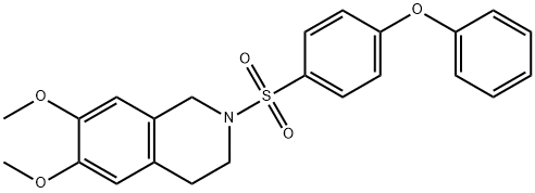 6,7-dimethoxy-2-[(4-phenoxyphenyl)sulfonyl]-1,2,3,4-tetrahydroisoquinoline 结构式