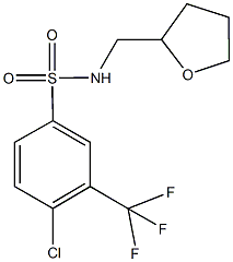 4-chloro-N-(tetrahydro-2-furanylmethyl)-3-(trifluoromethyl)benzenesulfonamide 结构式