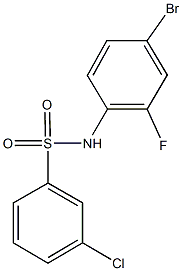 N-(4-bromo-2-fluorophenyl)-3-chlorobenzenesulfonamide 结构式