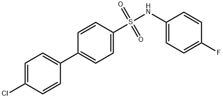 4'-chloro-N-(4-fluorophenyl)[1,1'-biphenyl]-4-sulfonamide 结构式