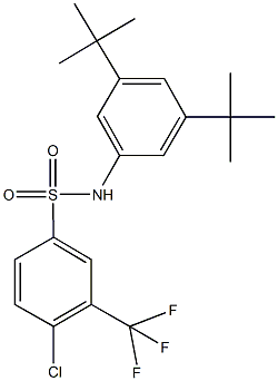 4-chloro-N-(3,5-ditert-butylphenyl)-3-(trifluoromethyl)benzenesulfonamide 结构式