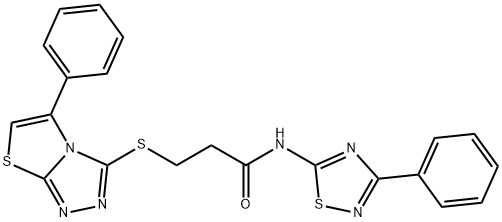 N-(3-phenyl-1,2,4-thiadiazol-5-yl)-3-[(5-phenyl[1,3]thiazolo[2,3-c][1,2,4]triazol-3-yl)sulfanyl]propanamide 结构式