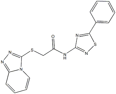 N-(5-phenyl-1,2,4-thiadiazol-3-yl)-2-([1,2,4]triazolo[4,3-a]pyridin-3-ylsulfanyl)acetamide 结构式