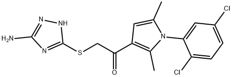 2-[(5-amino-1H-1,2,4-triazol-3-yl)sulfanyl]-1-[1-(2,5-dichlorophenyl)-2,5-dimethyl-1H-pyrrol-3-yl]ethanone 结构式