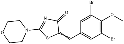 5-(3,5-dibromo-4-methoxybenzylidene)-2-(4-morpholinyl)-1,3-thiazol-4(5H)-one 结构式