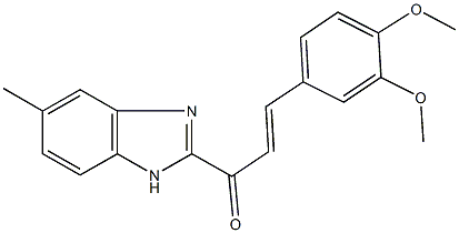 3-(3,4-dimethoxyphenyl)-1-(5-methyl-1H-benzimidazol-2-yl)-2-propen-1-one 结构式