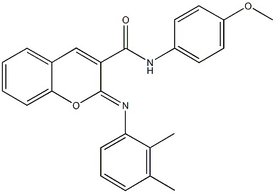 2-[(2,3-dimethylphenyl)imino]-N-(4-methoxyphenyl)-2H-chromene-3-carboxamide 结构式