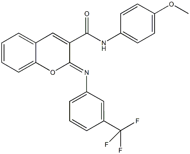 N-(4-methoxyphenyl)-2-{[3-(trifluoromethyl)phenyl]imino}-2H-chromene-3-carboxamide 结构式