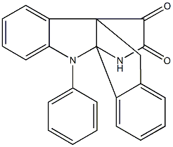 1~8~-phenyl-1~1~,1~3a~,1~8~,1~8a~-tetrahydro-2(1,2)-benzena-1(3a,8a)-pyrrolo[2,3-b]indolacyclopropaphane-1~2~,1~3~-dione 结构式