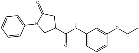 N-(3-ethoxyphenyl)-5-oxo-1-phenyl-3-pyrrolidinecarboxamide 结构式