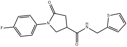 1-(4-fluorophenyl)-5-oxo-N-(2-thienylmethyl)-3-pyrrolidinecarboxamide 结构式