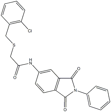 2-[(2-chlorobenzyl)sulfanyl]-N-(1,3-dioxo-2-phenyl-2,3-dihydro-1H-isoindol-5-yl)acetamide 结构式