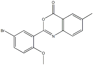 2-(5-bromo-2-methoxyphenyl)-6-methyl-4H-3,1-benzoxazin-4-one 结构式