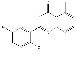 2-(5-bromo-2-methoxyphenyl)-5-methyl-4H-3,1-benzoxazin-4-one 结构式