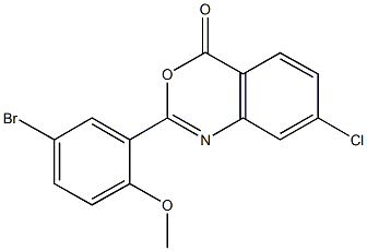 2-(5-bromo-2-methoxyphenyl)-7-chloro-4H-3,1-benzoxazin-4-one 结构式