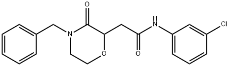 2-(4-benzyl-3-oxo-2-morpholinyl)-N-(3-chlorophenyl)acetamide 结构式