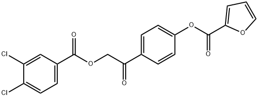 4-{2-[(3,4-dichlorobenzoyl)oxy]acetyl}phenyl 2-furoate 结构式