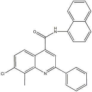 7-chloro-8-methyl-N-(1-naphthyl)-2-phenyl-4-quinolinecarboxamide 结构式