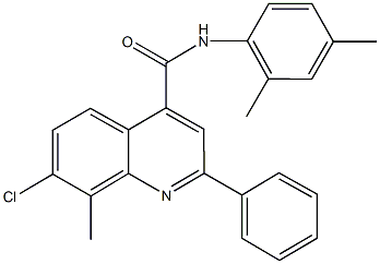 7-chloro-N-(2,4-dimethylphenyl)-8-methyl-2-phenyl-4-quinolinecarboxamide 结构式