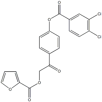 2-{4-[(3,4-dichlorobenzoyl)oxy]phenyl}-2-oxoethyl 2-furoate 结构式
