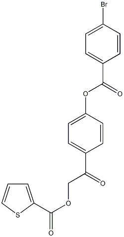 2-{4-[(4-bromobenzoyl)oxy]phenyl}-2-oxoethyl 2-thiophenecarboxylate 结构式