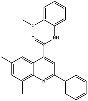 N-(2-methoxyphenyl)-6,8-dimethyl-2-phenyl-4-quinolinecarboxamide 结构式