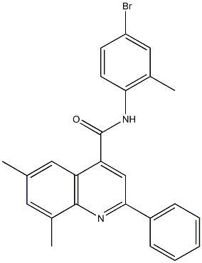 N-(4-bromo-2-methylphenyl)-6,8-dimethyl-2-phenyl-4-quinolinecarboxamide 结构式