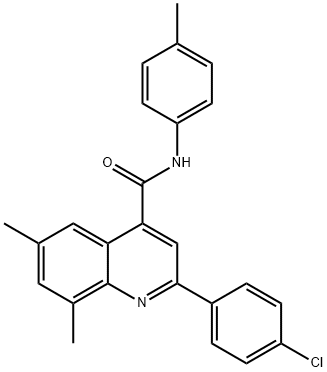 2-(4-chlorophenyl)-6,8-dimethyl-N-(4-methylphenyl)-4-quinolinecarboxamide 结构式