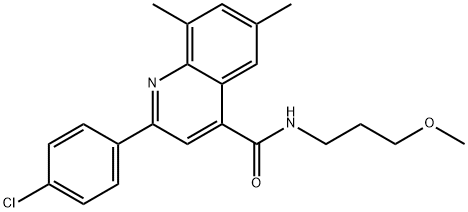 2-(4-chlorophenyl)-N-(3-methoxypropyl)-6,8-dimethyl-4-quinolinecarboxamide 结构式