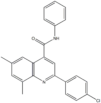 2-(4-chlorophenyl)-6,8-dimethyl-N-phenyl-4-quinolinecarboxamide 结构式