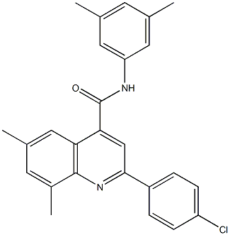 2-(4-chlorophenyl)-N-(3,5-dimethylphenyl)-6,8-dimethyl-4-quinolinecarboxamide 结构式