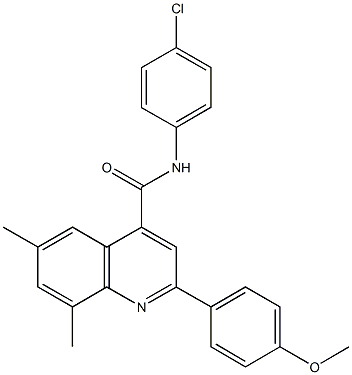 N-(4-chlorophenyl)-2-(4-methoxyphenyl)-6,8-dimethyl-4-quinolinecarboxamide 结构式