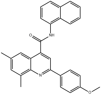 2-(4-methoxyphenyl)-6,8-dimethyl-N-(1-naphthyl)-4-quinolinecarboxamide 结构式