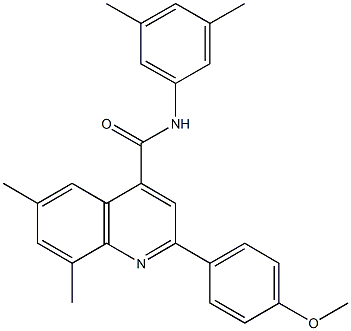 N-(3,5-dimethylphenyl)-2-(4-methoxyphenyl)-6,8-dimethyl-4-quinolinecarboxamide 结构式