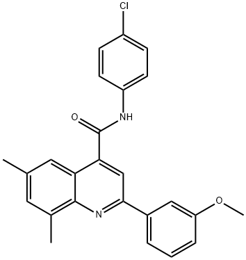 N-(4-chlorophenyl)-2-(3-methoxyphenyl)-6,8-dimethyl-4-quinolinecarboxamide 结构式