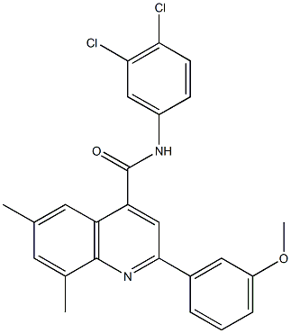 N-(3,4-dichlorophenyl)-2-(3-methoxyphenyl)-6,8-dimethyl-4-quinolinecarboxamide 结构式