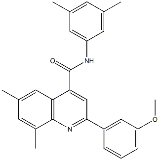 N-(3,5-dimethylphenyl)-2-(3-methoxyphenyl)-6,8-dimethyl-4-quinolinecarboxamide 结构式