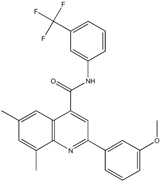 2-(3-methoxyphenyl)-6,8-dimethyl-N-[3-(trifluoromethyl)phenyl]-4-quinolinecarboxamide 结构式